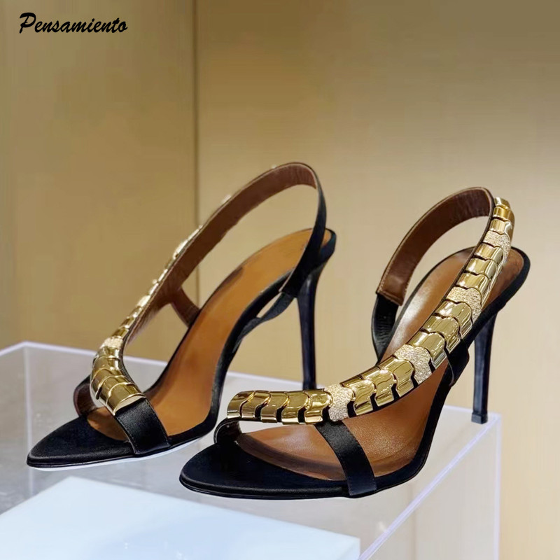 Summer Clothing Elegant - Luxe strass-pailletten satijnen dames gladiatorsandalen mode