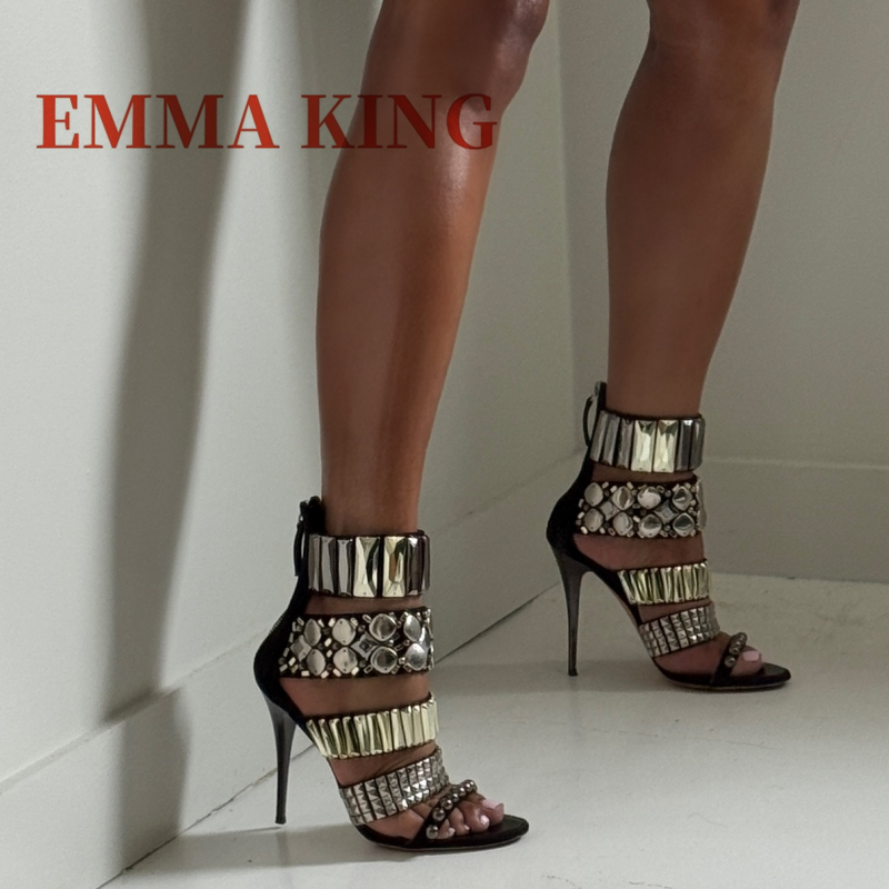 Summer Clothing Elegant - Zwart verfraaid enkelbandje sandalen zomer vrouwen