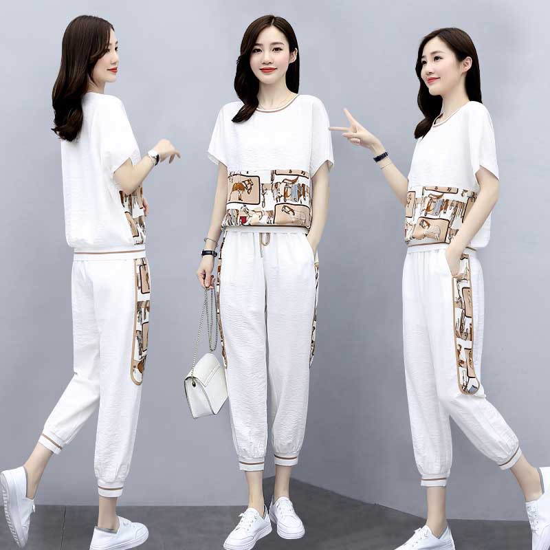 Summer Clothing Looks - Modieus sportief casual dames tweedelig setje,