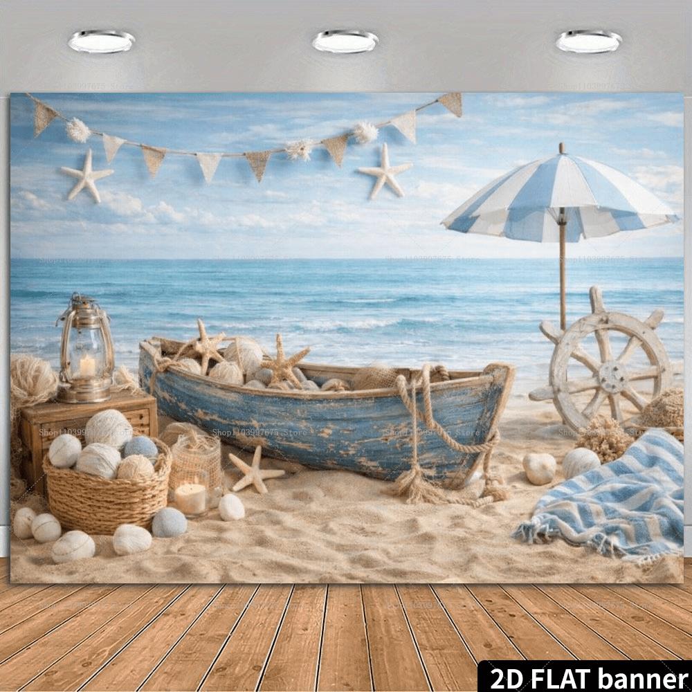 Summer Clothing Banner - 2D Strandvakantie Achtergronden Zeester Shell Zomerfeest