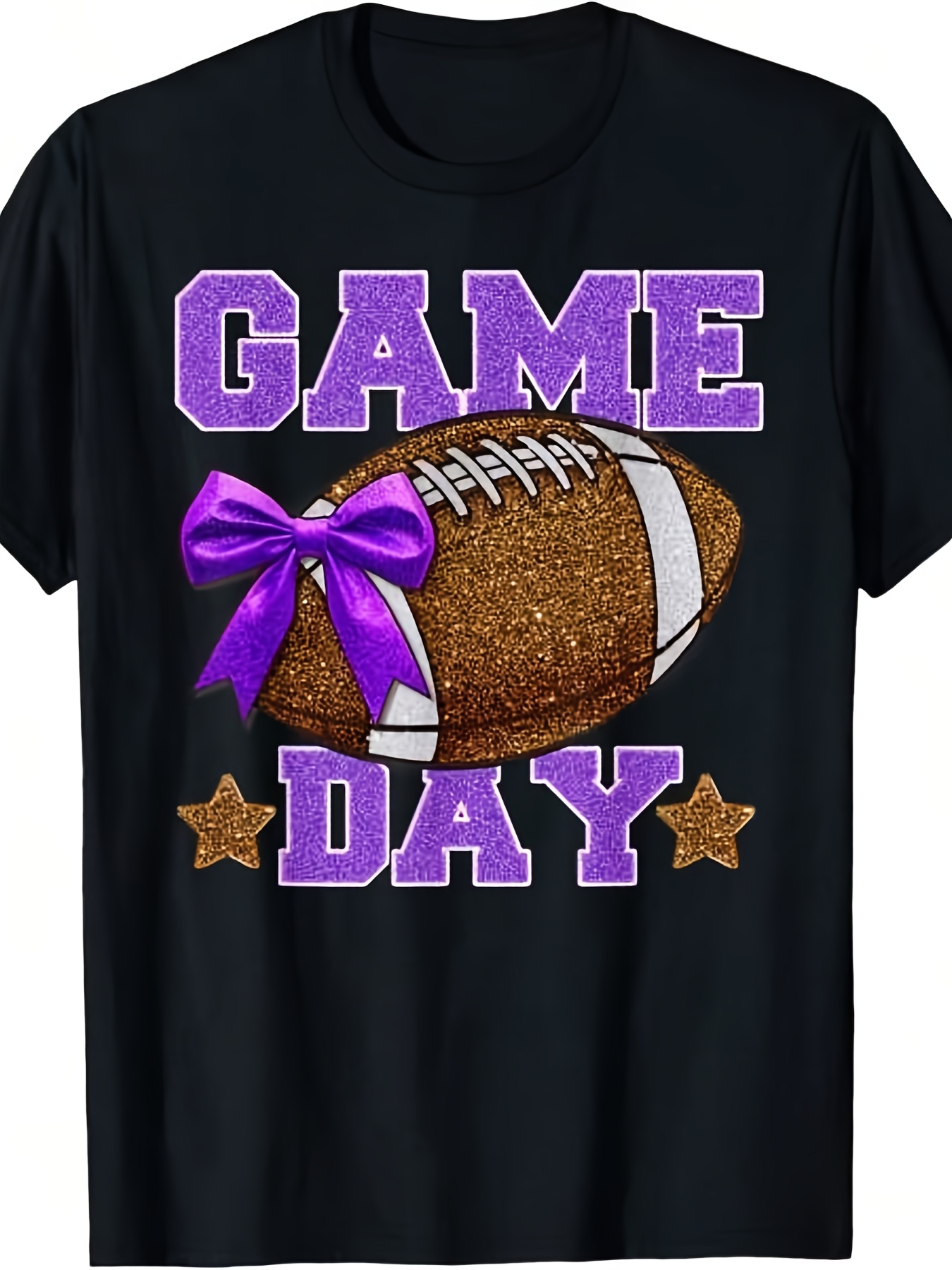 Summer Clothing Vibes - Game Day Football Season Purple Golden