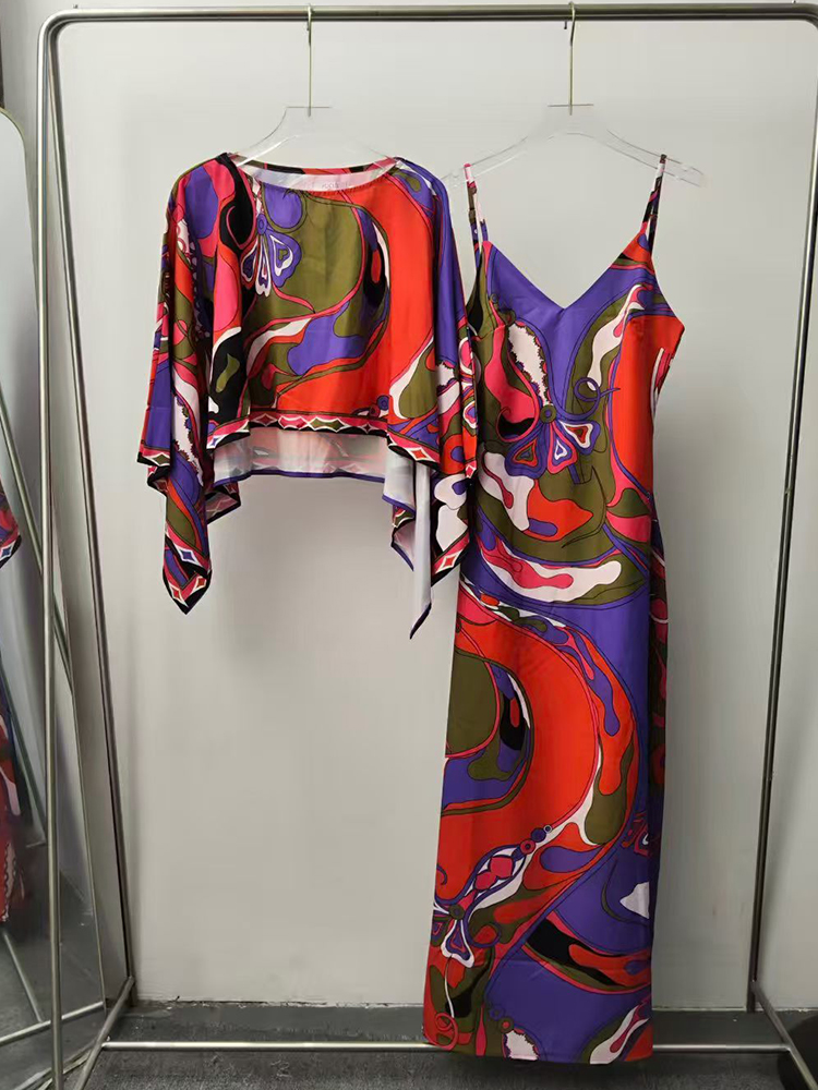 Summer Clothing Women Sale - Retro geometrisch print loszittende korte pullover