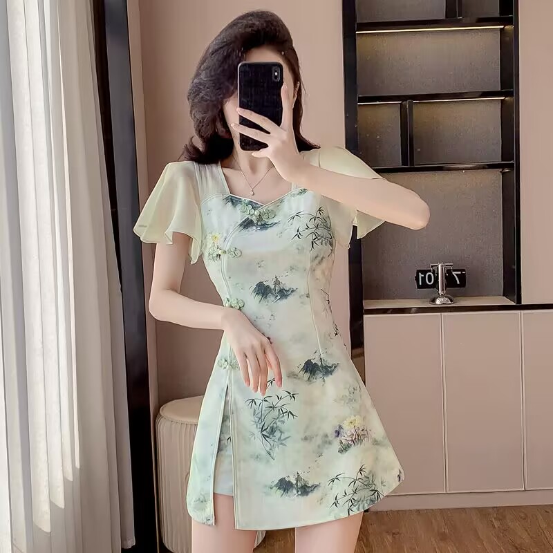 Summer Clothing Women Sale - Zomer Chinese Stijl Zoete Cheongsam Tweedelige