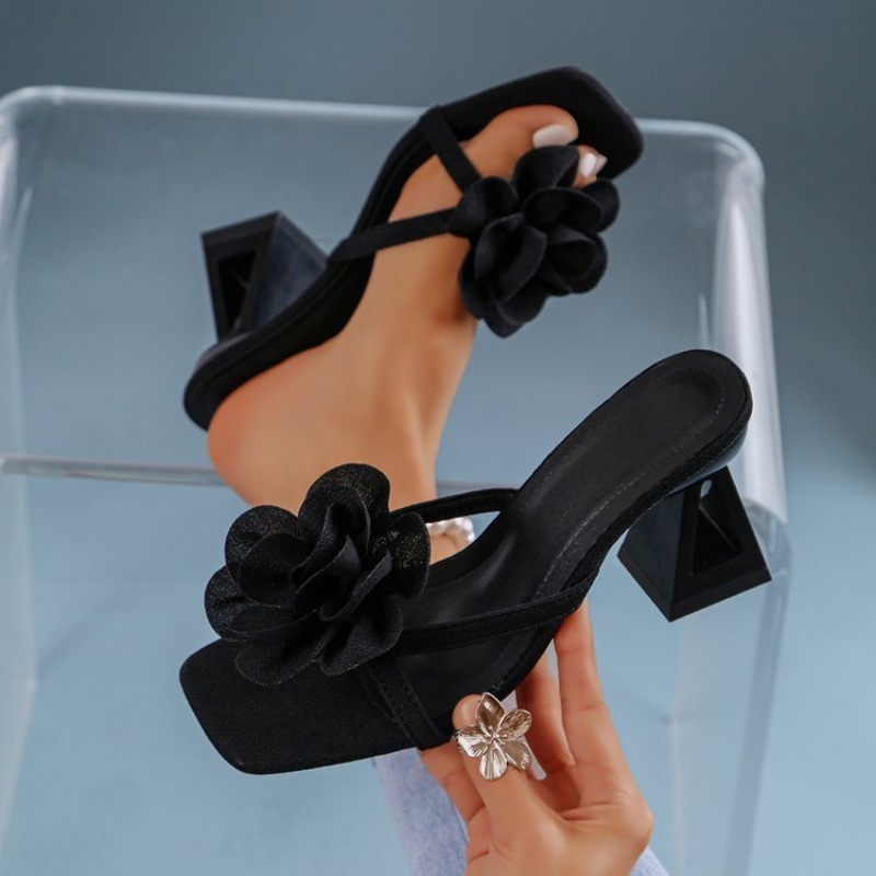 Summer Clothing Elegant - Womens 3D Bloem Decor Sandalen Driehoekige