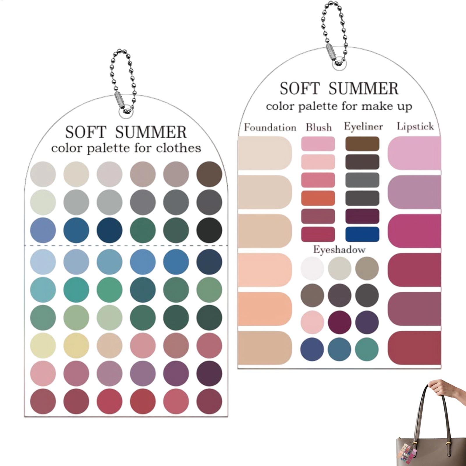 Summer Clothing Palette - Zomerkleurenpaletkaart 2 stuks Acrylkleuren-matchingsgids voor kleding,