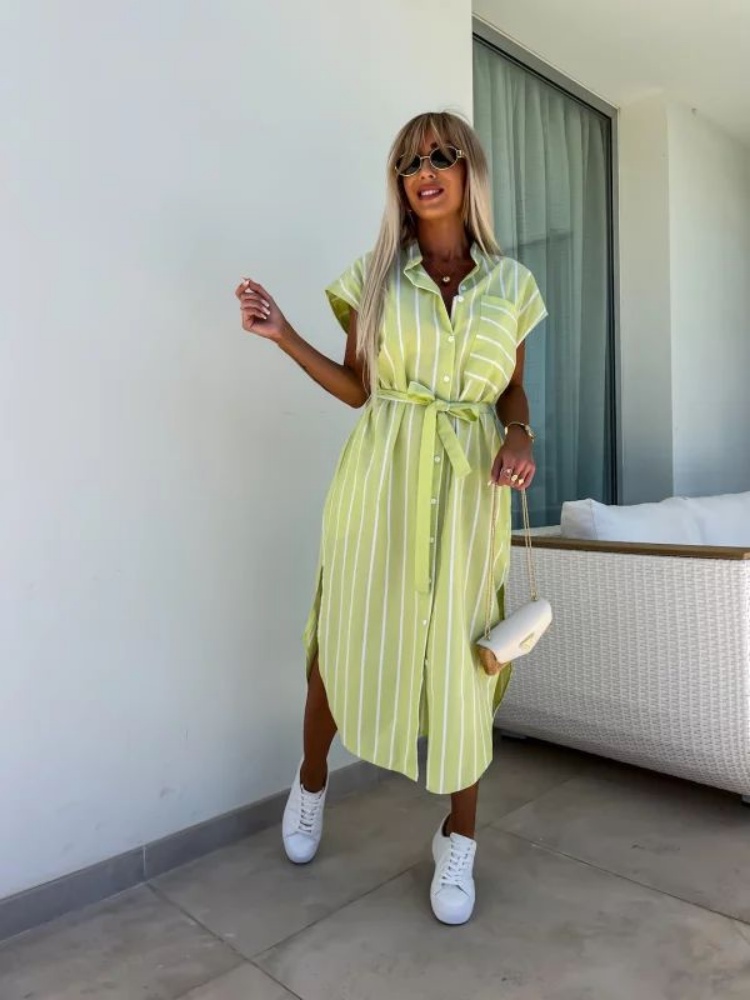 Gestreepte overhemdjurk met ko - Summer Clothing Looks recensie en prijs