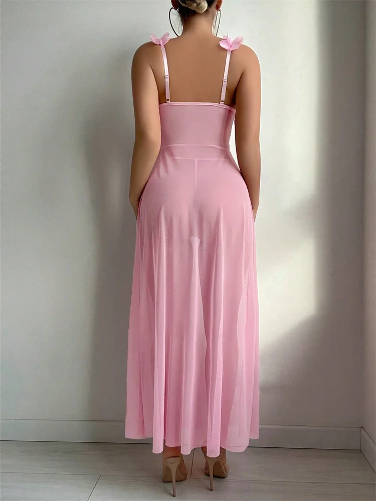 Roze bloemenkant doorzichtige  - Summer Clothing Elegant recensie en prijs