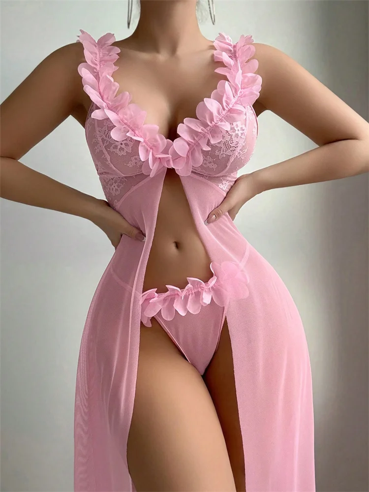 Roze bloemenkant doorzichtige  - Summer Clothing Elegant recensie en prijs