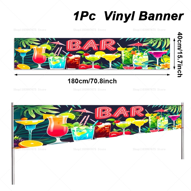 Hawaiiaanse kustbar feestbanne - Summer Clothing Banner recensie en prijs