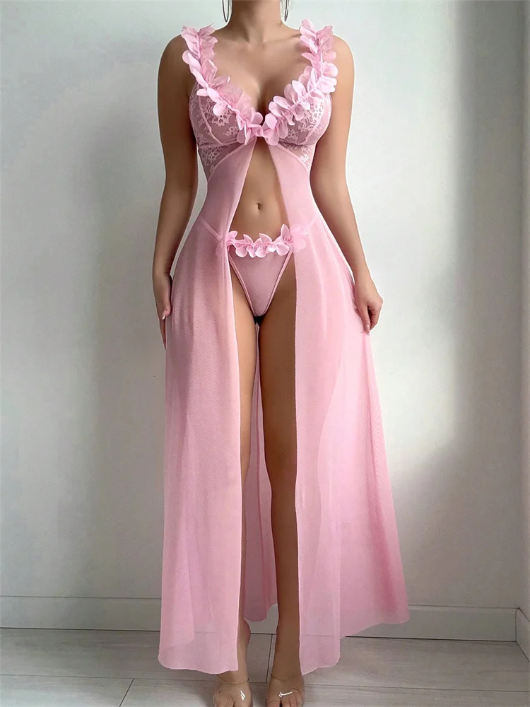 Roze bloemen sexy nachtkleding - Summer Clothing Elegant recensie en prijs