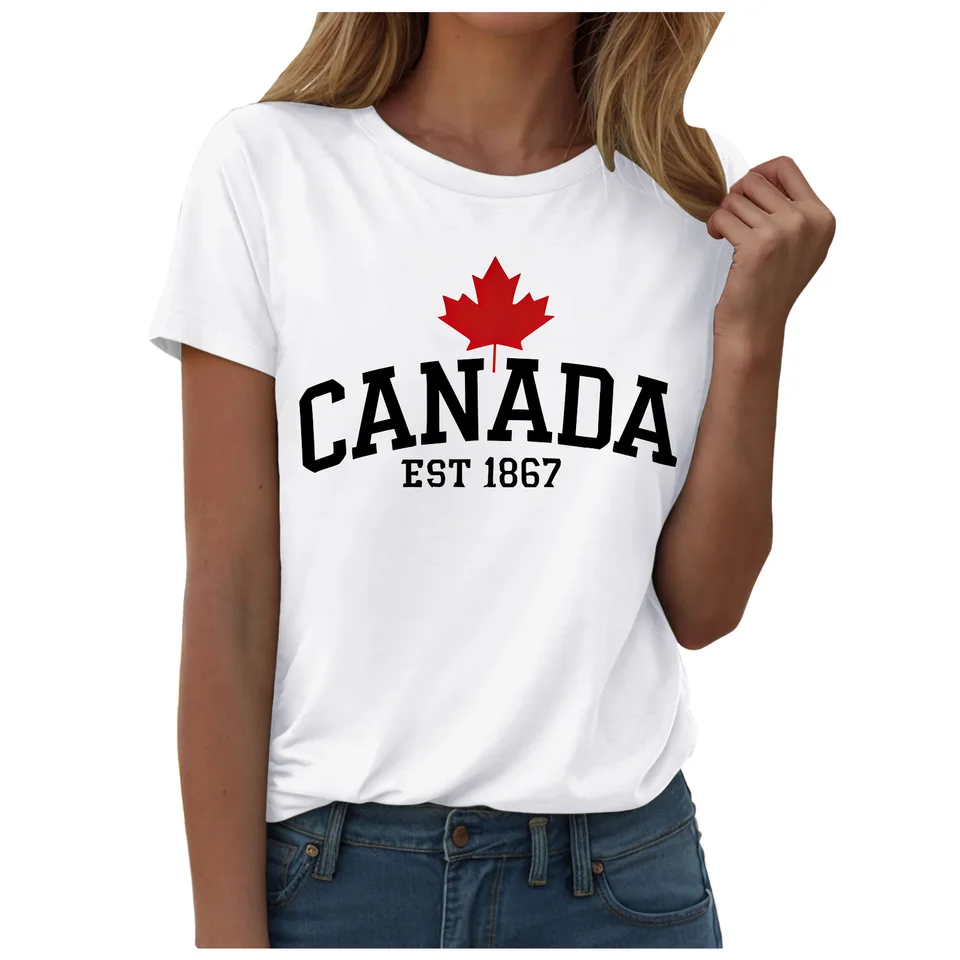 Maple Leaf Flag T-shirt voor d - Summer Clothing Women Canada recensie en prijs