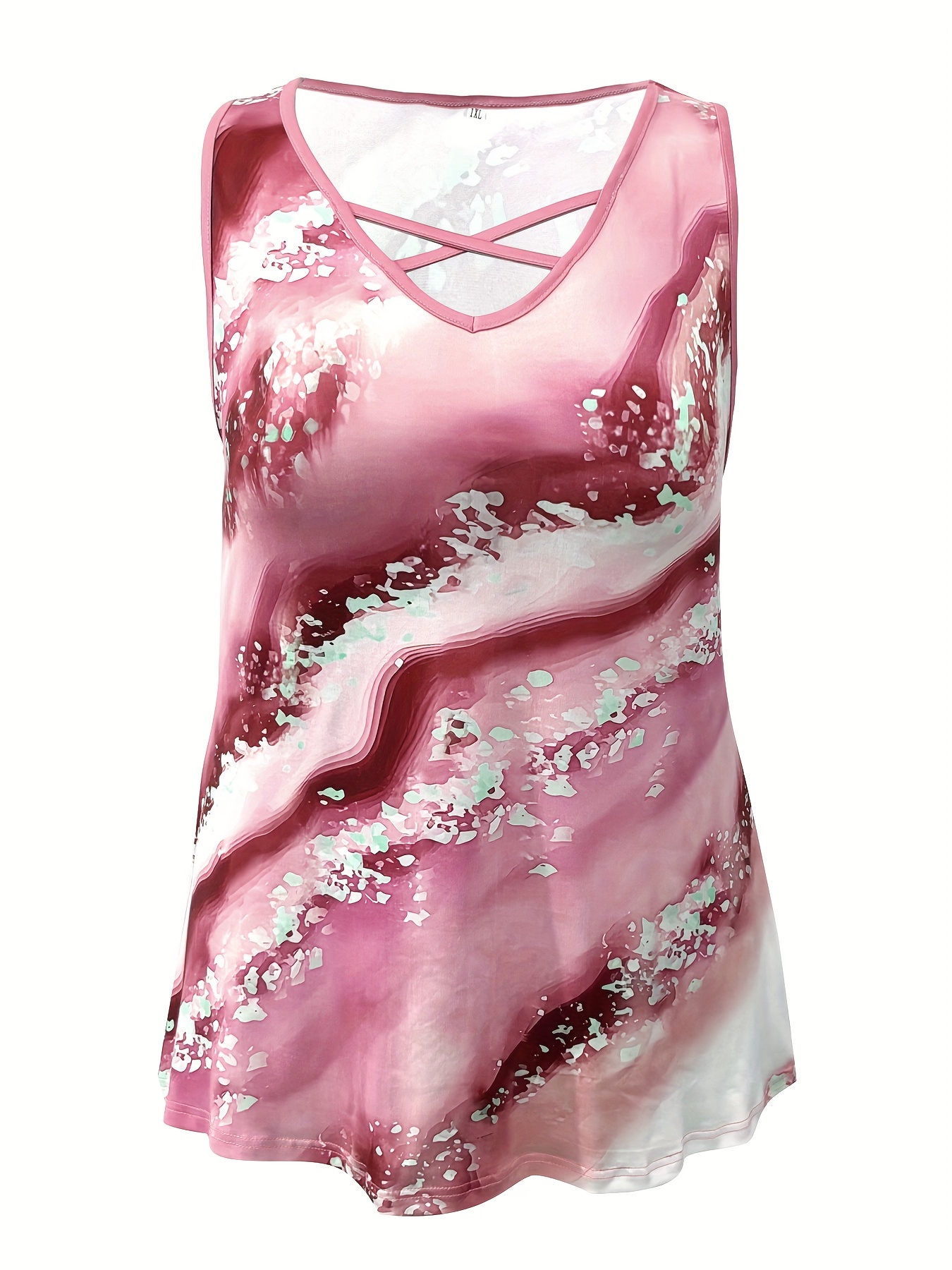 Plus Size Tanktop met marmeren - Summer Clothing Styles For Women recensie en prijs