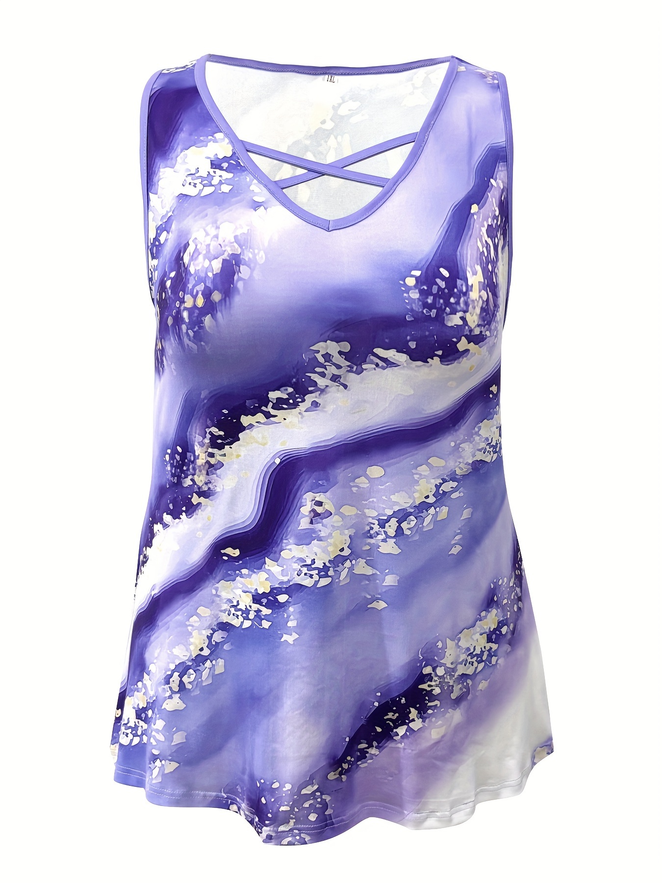 Plus Size Tanktop met marmeren - Summer Clothing Styles For Women recensie en prijs